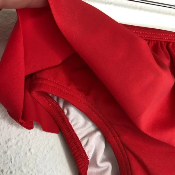 NWT Hanna Andersson swim bottom skirted solid red size 12-18 months - Picture 8 of 8